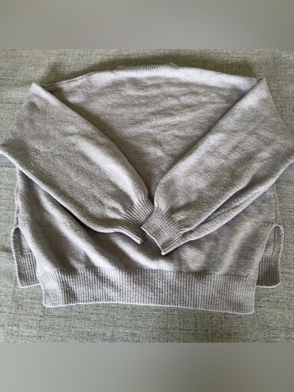 Classic lavander Gray Crewneck Sweater - Relaxed Fit